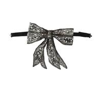 Dolce & Gabbana - Papillon in Seta con Cristalli - - Accessories - Donna - Grigio - ONE SIZE
