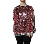Dolce & Gabbana Pink DG Queen Sequin Pullover Sweater - IT40|S