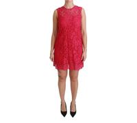Dolce & Gabbana Pink Floral Lace Shift Gown Mini Dress - IT38|XS