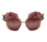 Dolce & Gabbana Pink Gold Rose Sequin Embroidery DG2202 Sunglasses