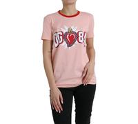 Dolce & Gabbana Pink Graphic Print Cotton Crew Neck T-shirt - IT42|M