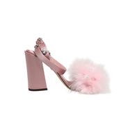 Dolce & Gabbana Pink Sequined Ankle Strap Sandals Shoes - EU35.5/US5