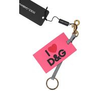 Dolce & Gabbana Pink Silicone DG Logo Gold Brass Keyring Women Keychain