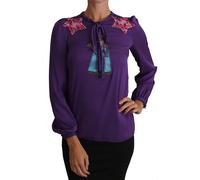 Dolce & Gabbana Purple Blouse Prince Fairy Tale Embellished Top - IT40|S