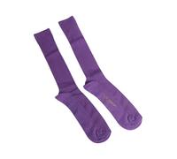 Dolce & Gabbana Purple Cotton Logo Over The Calf Socks - L
