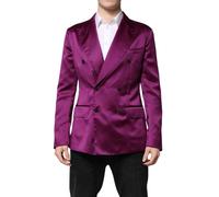 Dolce & Gabbana Purple Double Breasted Men Suit Coat Blazer - IT48 | M