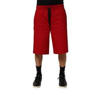 Dolce & Gabbana Red Cotton MidWaist Drawstring Bermuda Pants - IT48 | M