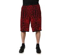 Dolce & Gabbana Red Leopard Print Viscose Bermuda Shorts - IT50 | L