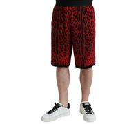 Dolce & Gabbana Red Leopard Print Viscose Bermuda Shorts - IT50 | L