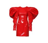 Dolce & Gabbana Red Patent Leather Puff Sleeves Mini Dress - IT36|XXS