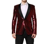 Dolce & Gabbana Red SICILIA Sequin Embellish Blazer Jacket - IT48 | M