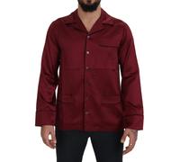 Dolce & Gabbana Red Silk Lounge Top Pajama Sleepwear Shirt - IT37 | XS