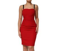 Dolce & Gabbana Red Stretch Bodycon Sheath Knee Length Dress - IT40|S