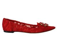 Dolce & Gabbana Red Taormina Crystals Loafers Flats Shoes - EU37/US6.5