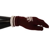 Dolce & Gabbana Red White D&G Logo Crown Cashmere Gloves - 7 | S