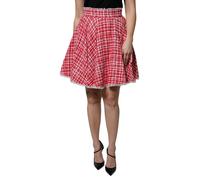Dolce & Gabbana Red White High Waist A-line Above Knee Skirt - IT42|M