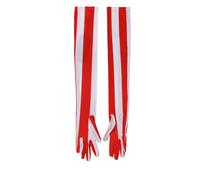 Dolce & Gabbana Red White Stripes Nylon Elbow Length Women Gloves - 7|S