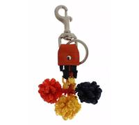 Dolce & Gabbana Red Yellow Raffia Leather Clasp Finder Keyring Keychain