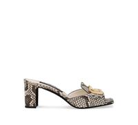 Dolce & Gabbana - Sandali Mule Python con Logo in Metallo - - Shoes - Donna - Marrone - 38 EU