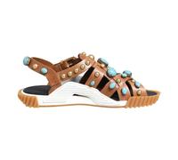 Dolce & Gabbana - Sandali Scivoli in Pelle Marrone Borchiati - - Shoes - Donna - Marrone - 43 EU