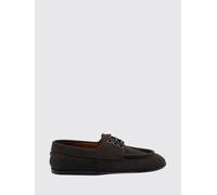DOLCE & GABBANA Scarpa Derby in crosta di pelle con monogram DG e suola in cuoio 43 Terra