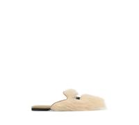 Dolce & Gabbana - Shearling And Suede Slippers - -Shoes -Donna -Beige -41 EU