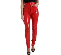 Dolce & Gabbana Shiny Red High Waist Skinny Pants - IT40|S