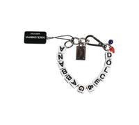 Dolce & Gabbana Silver Brass Chain Dice Logo Embellished Charm Bracelet