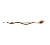Dolce & Gabbana Silver Brass Crystal Spilla Serpente Brooch Pin