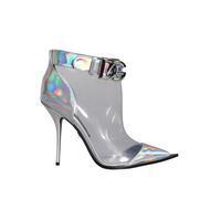 Dolce & Gabbana Silver Iridescent PVC Pointed Short Boots Shoes - EU38/US7.5