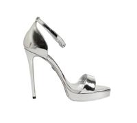 Dolce & Gabbana Silver Leather Platform Keira Sandals Shoes - EU39/US8.5