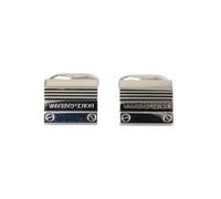 Dolce & Gabbana Silver Plated Metal Brass DG Logo Pin Cufflinks