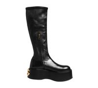 Dolce & Gabbana - Stivali Neri Logo Plaque Sopra Il Polpaccio - - Shoes - Uomo - Nero - 44 EU