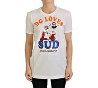Dolce & Gabbana - T-shirt colorato con scollo rotondo - - Tops - Donna - Bianco - S