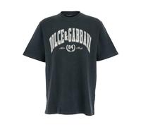 Dolce & Gabbana - T-shirt in cotone con stampa - - Tops - Uomo - Grigio - S