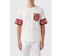 DOLCE & GABBANA T-shirt in cotone e seta con stampa Maioliche e profili a contrasto 52 Bianco