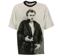 DOLCE & GABBANA T-Shirt Oversize James Dean Foto Patch In Cotone Nero Grigio
