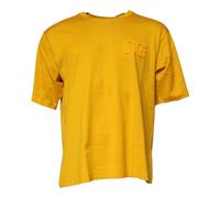 Dolce & Gabbana, ,Tops ,Uomo ,Giallo ,2XL T-shirt Giallo Scuro con Logo in Cotone Girocollo