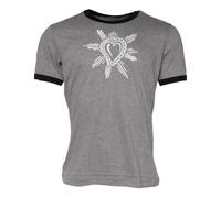 Dolce & Gabbana, ,Tops ,Uomo ,Grigio ,M Maglia grigia con cuore sacro e scollo a girocollo