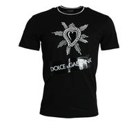 Dolce & Gabbana, ,Tops ,Uomo ,Nero ,S Magliette nera con cuore sacro