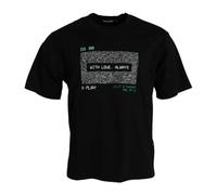 Dolce & Gabbana, ,Tops ,Uomo ,Nero ,S T-shirt nera con scollo a giro e stampa Love Always