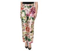 Dolce & Gabbana, ,Trousers ,Donna ,Multicolore ,XL Pantaloni dritti a vita alta floreali