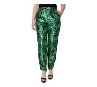 Dolce & Gabbana, ,Trousers ,Donna ,Verde ,L Pantaloni Verdi in Seta Satinata Affusolati
