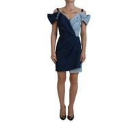 Dolce & Gabbana Two Tone Blue Patchwork Denim Mini Dress - IT36|XXS