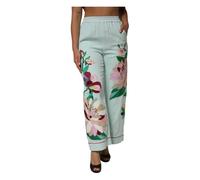 Dolce & Gabbana - Verde Floreale Garterized Pantaloni Pigiama - - Trousers - Donna - Verde - S