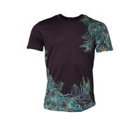 Dolce & Gabbana Violet Peacock Feather Men Crew Neck T-Shirt - IT60 | 3XL