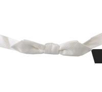 Dolce & Gabbana White 100% Silk Slim Adjustable Neck Papillon Men Tie