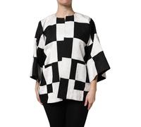 Dolce & Gabbana White Black Patchwork Jacquard Blazer Jacket - IT36|XXS