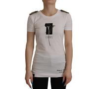 Dolce & Gabbana White Black Roses Crewneck Cotton T-shirt - IT40|S