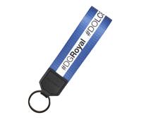 Dolce & Gabbana White Blue Logo Polyester PVC Holder Keychain Keyring